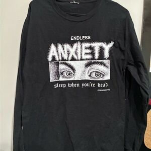 Endless Anxiety Graphic Long Sleeve Tee - Black/White